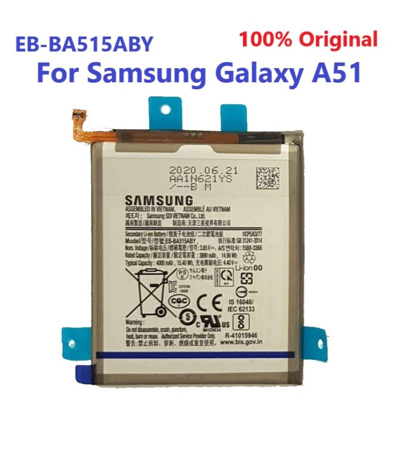 100% Original EB-BA515ABY Battery For Samsung Galaxy A51 4000mAh
