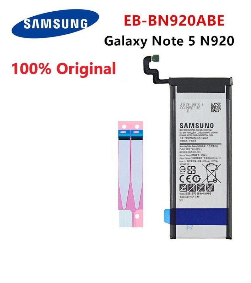 100% Original EB-BN920ABE Battery For Samsung Galaxy Note 5 N9200 N920t N920c SM-N9208 N9208 3000mAh