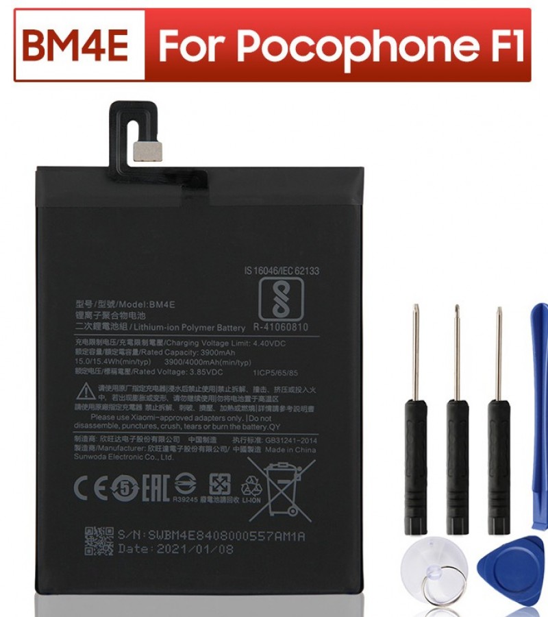 BM4E Battery For  Xiaomi mi  Pocophone Poco F1 M1805E10A  Capacity-4000mAh