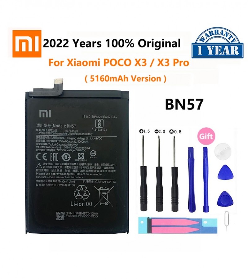 BN57 Battery For Xiaomi Pocophone X3 Poco X3 Pro  5160mAh
