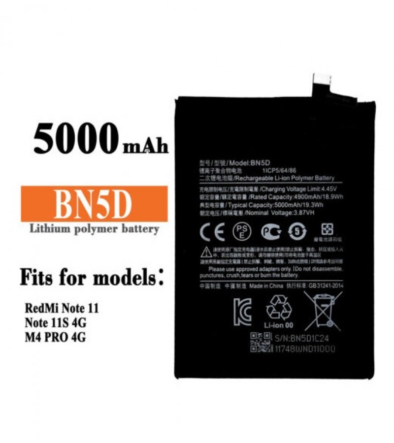 BN5D Battery For Xiaomi Redmi Note 11 11s M4 PRO 4G Capacity-5000mAh