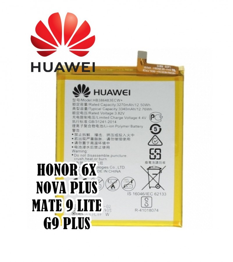HB386483ECW+ Battery For Huawei Honor 6X Mate 9 lite  Capacity-3340mAh