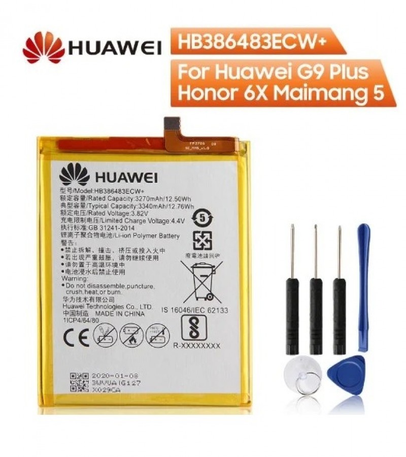 HB386483ECW+ Battery For Huawei Honor 6X Mate 9 lite  Capacity-3340mAh
