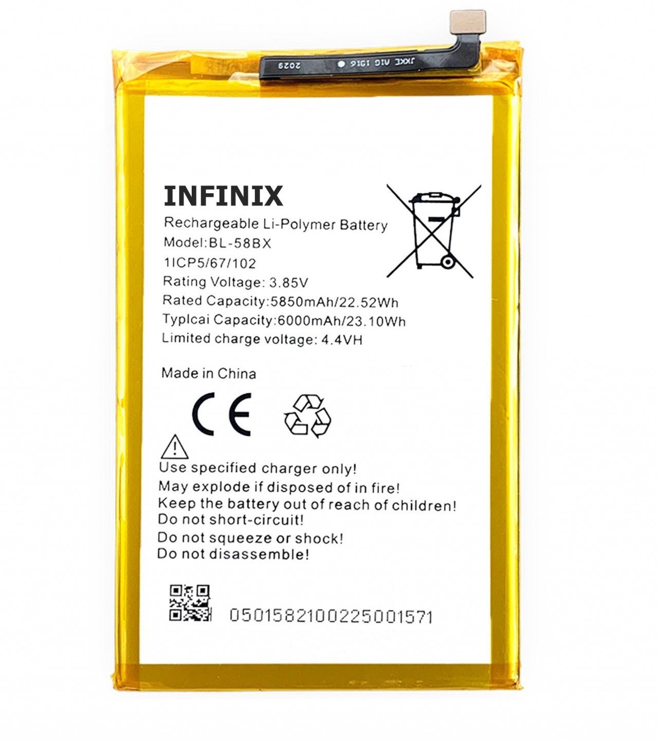 BL-58BX Battery For Infinix Hot 11 Play  Capacity-6000mAh Capacity