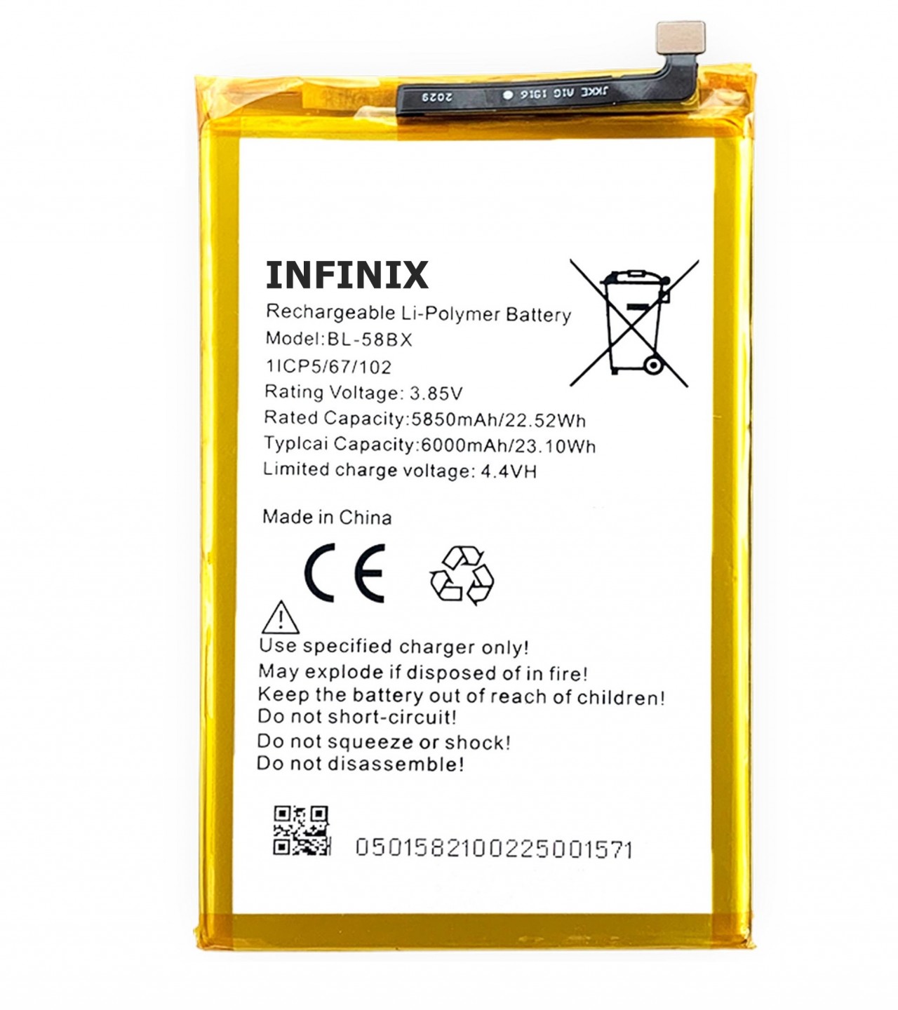 BL-58BX Infinix Hot 9 Play (X680) Battery replacement  BL58BX Battery with 6000mAh Capacity_Silver