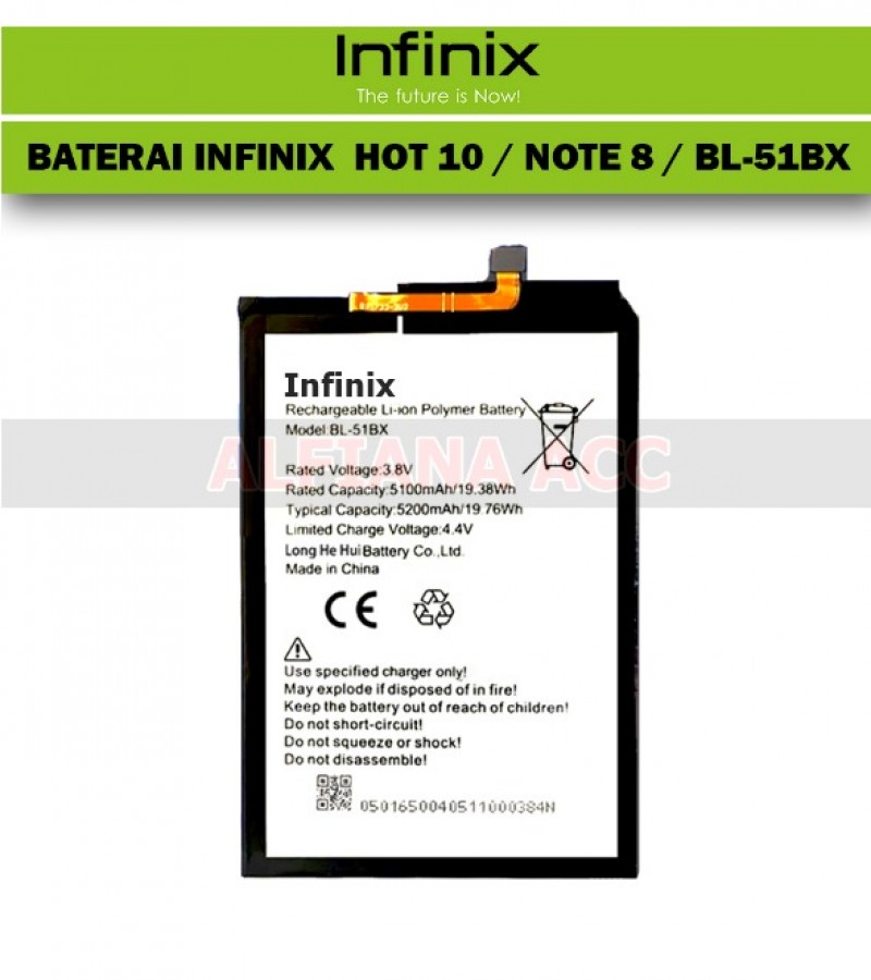 Infinix Note 8 (X692) Battery Replacement BL-51BX Battery with 5200mAh Capacity_Silver