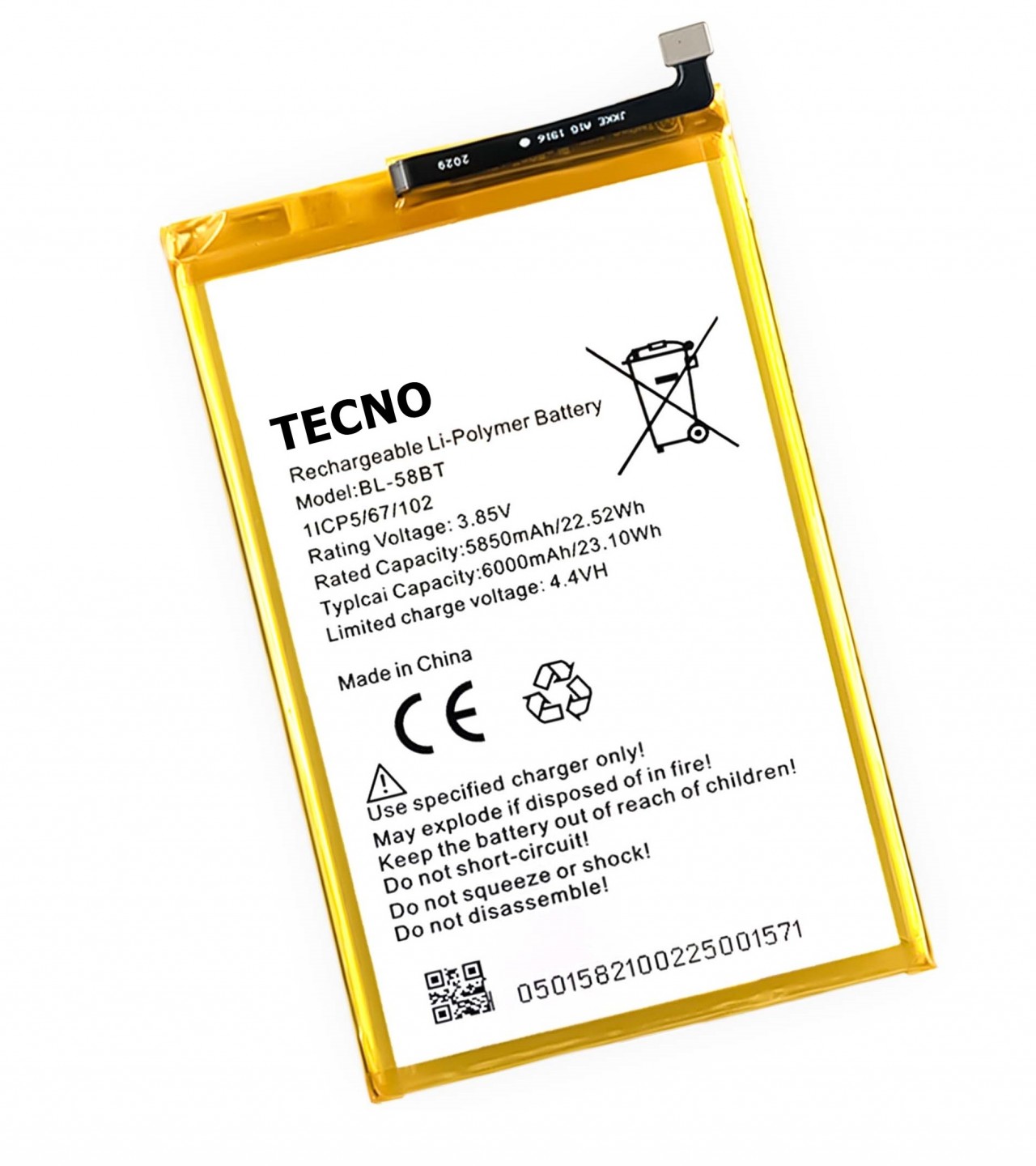 TECNO POVA Battery BL-58BT Battery with 6000mAh Capacity_Silver