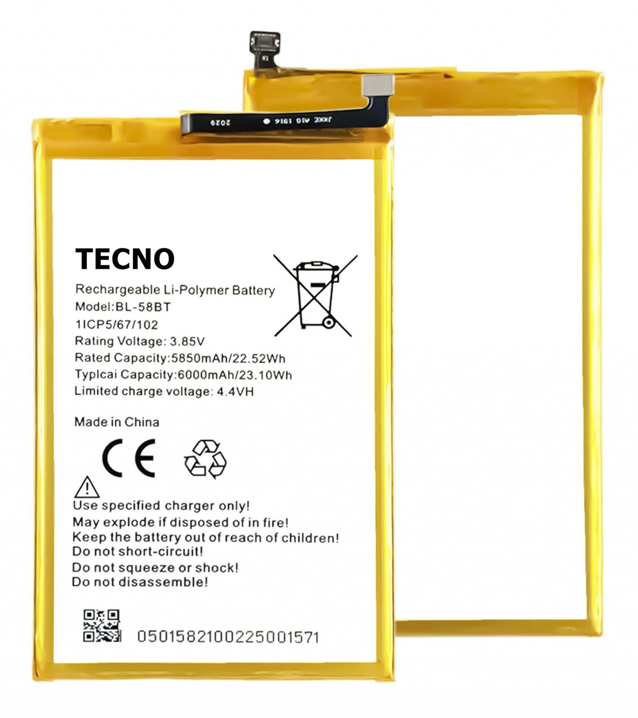 TECNO Spark 6 Air (KE6) Battery Replacement BL-58BT Battery with 6000mAh Capacity_Silver