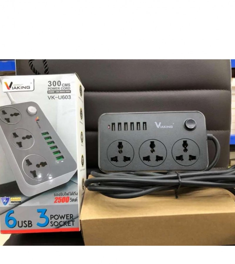 VIAKING Extension 300 CMS 3 way Extension Board with 6 USB Ports For Fast Charge your Phone